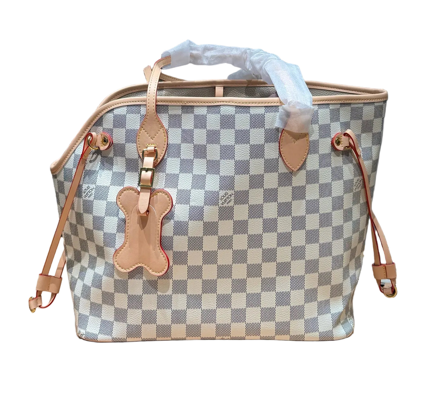 Woof Luxury Bone Vintage Heritage Pet Carrier Tote Bag - Ebene White