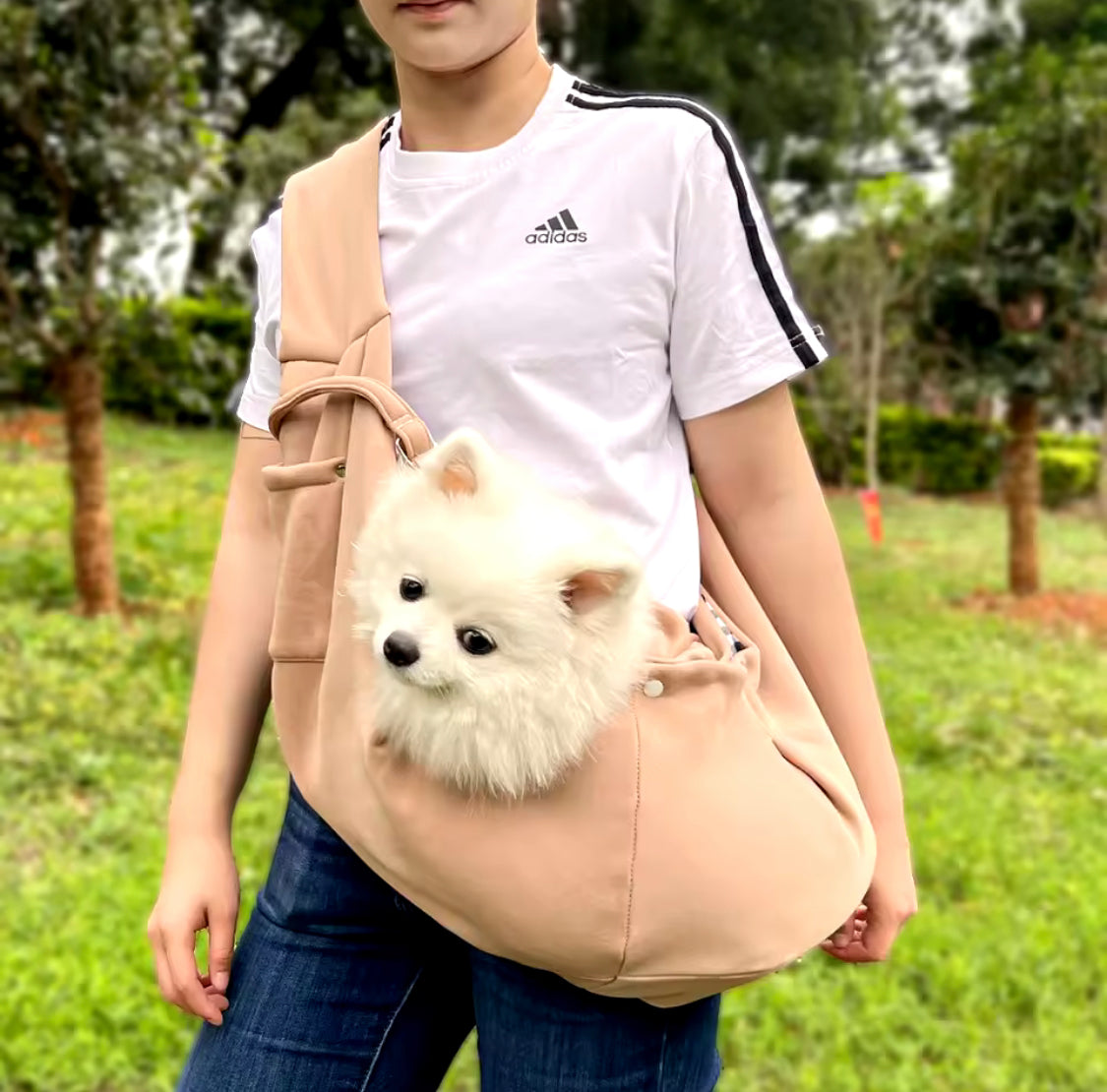 Crossbody Dog Sling - Beige