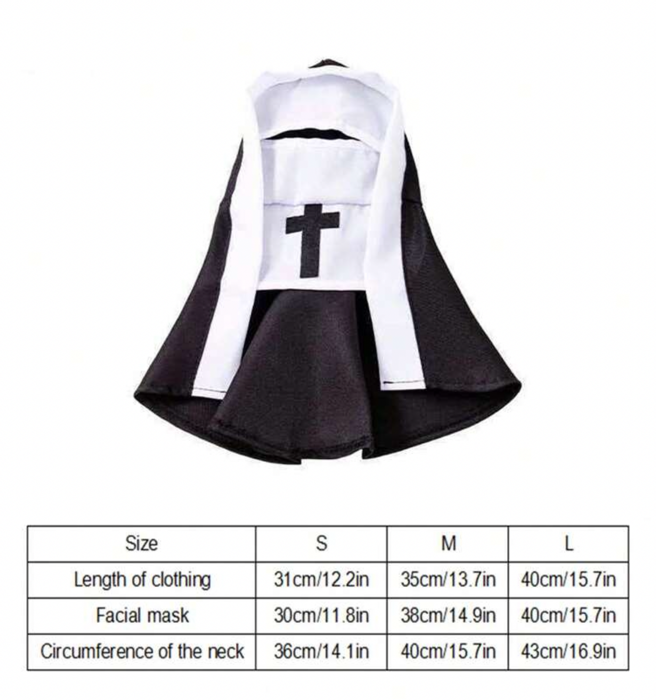 Dog Halloween Nun Costume