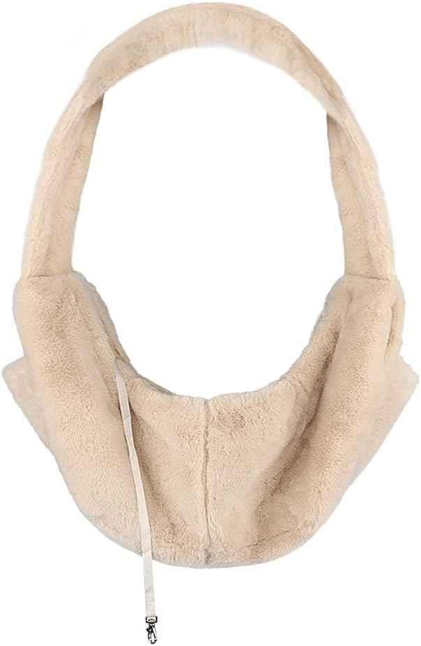 Faux Fur Pet Sling Carrier - Cream