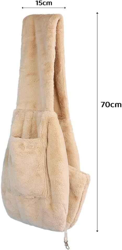 Faux Fur Pet Sling Carrier - Cream