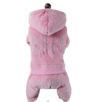 Poochi Couture Dog Quilted Embellishment Tracksuit All-In-One - Pink