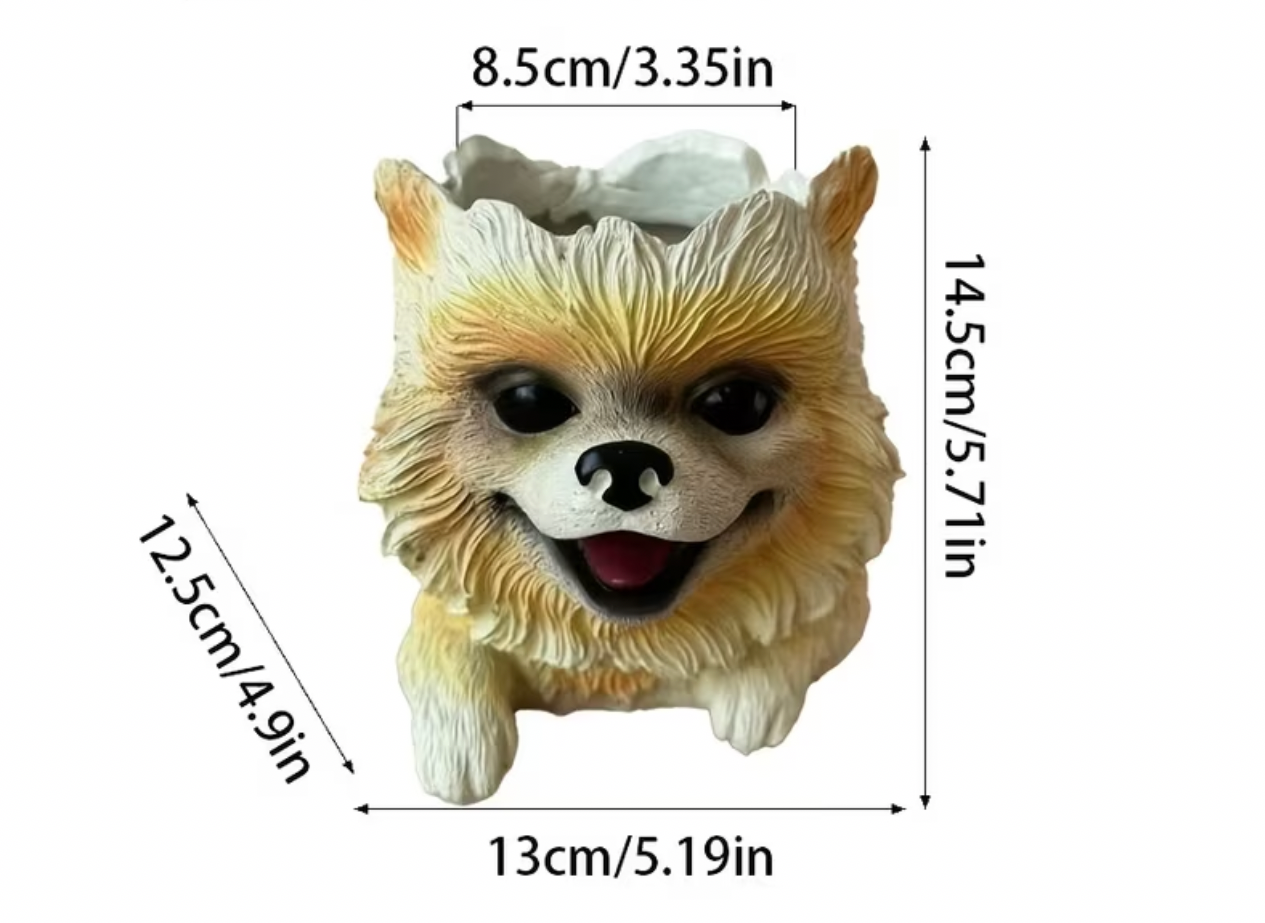 Pomeranian Small Planter Pot Ornament