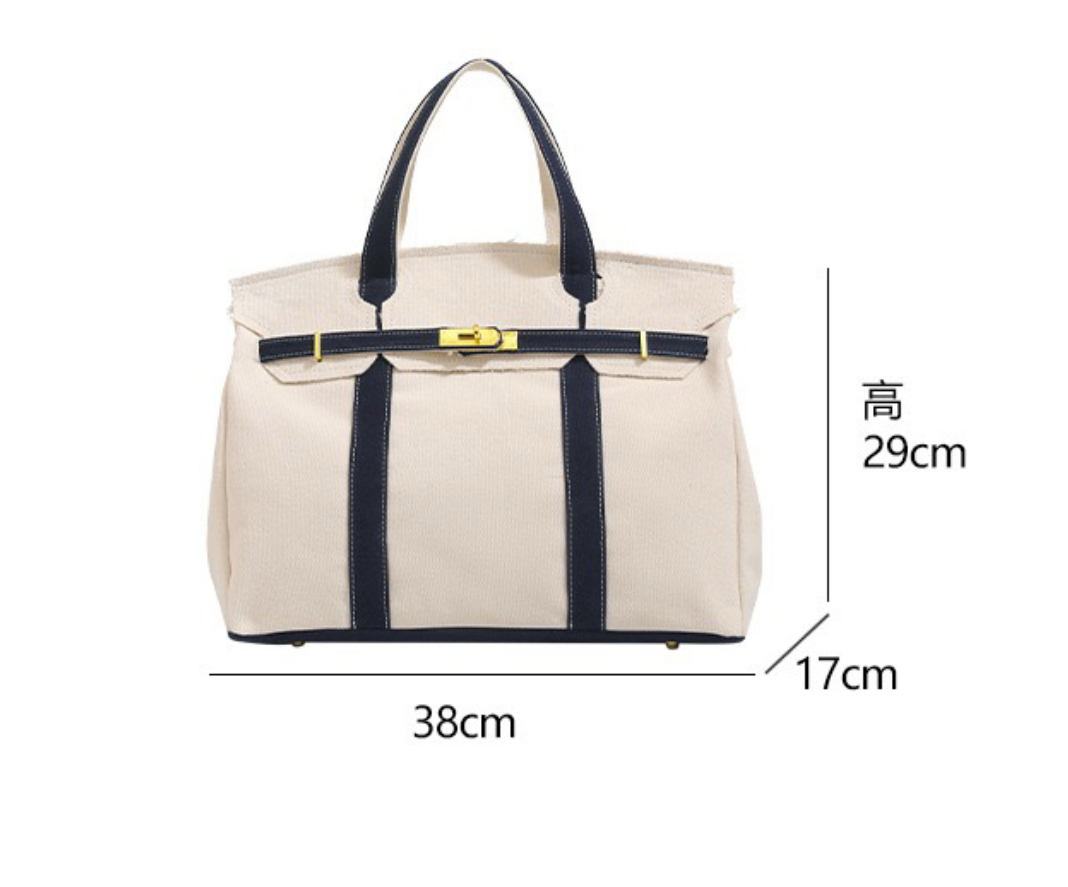 Canvas Boatkin Tote Bag - Navy