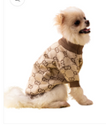 Patterned Dog Jumper - Chocolate/Cream