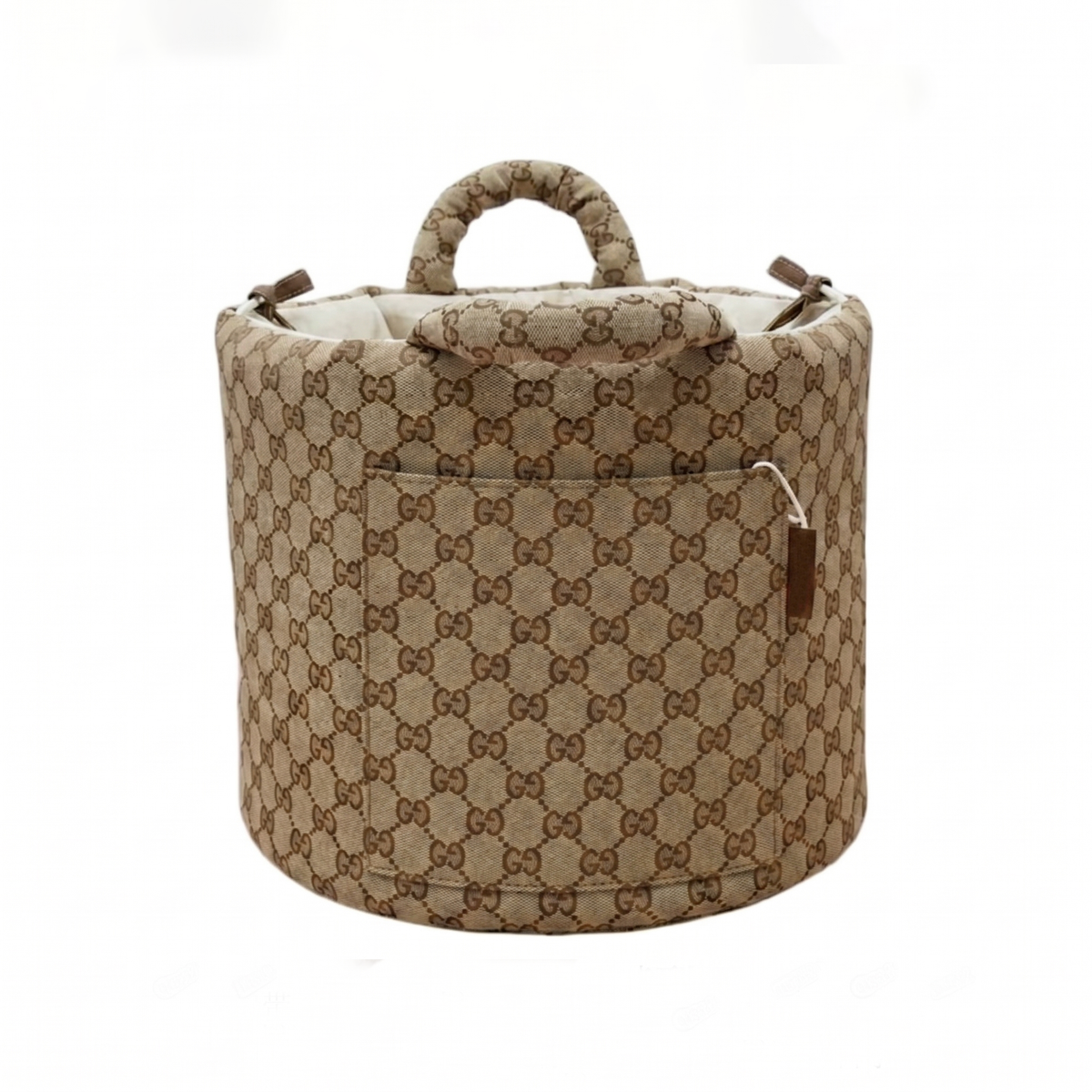 Monogram Dog Puppy Snuggle Basket Carrier - Beige