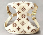 Faux Fur Dog Harness - Cream