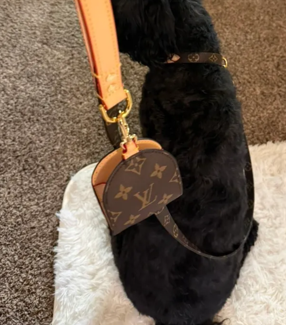 Luxury Dog Waste Holder Poo Bag - Brown