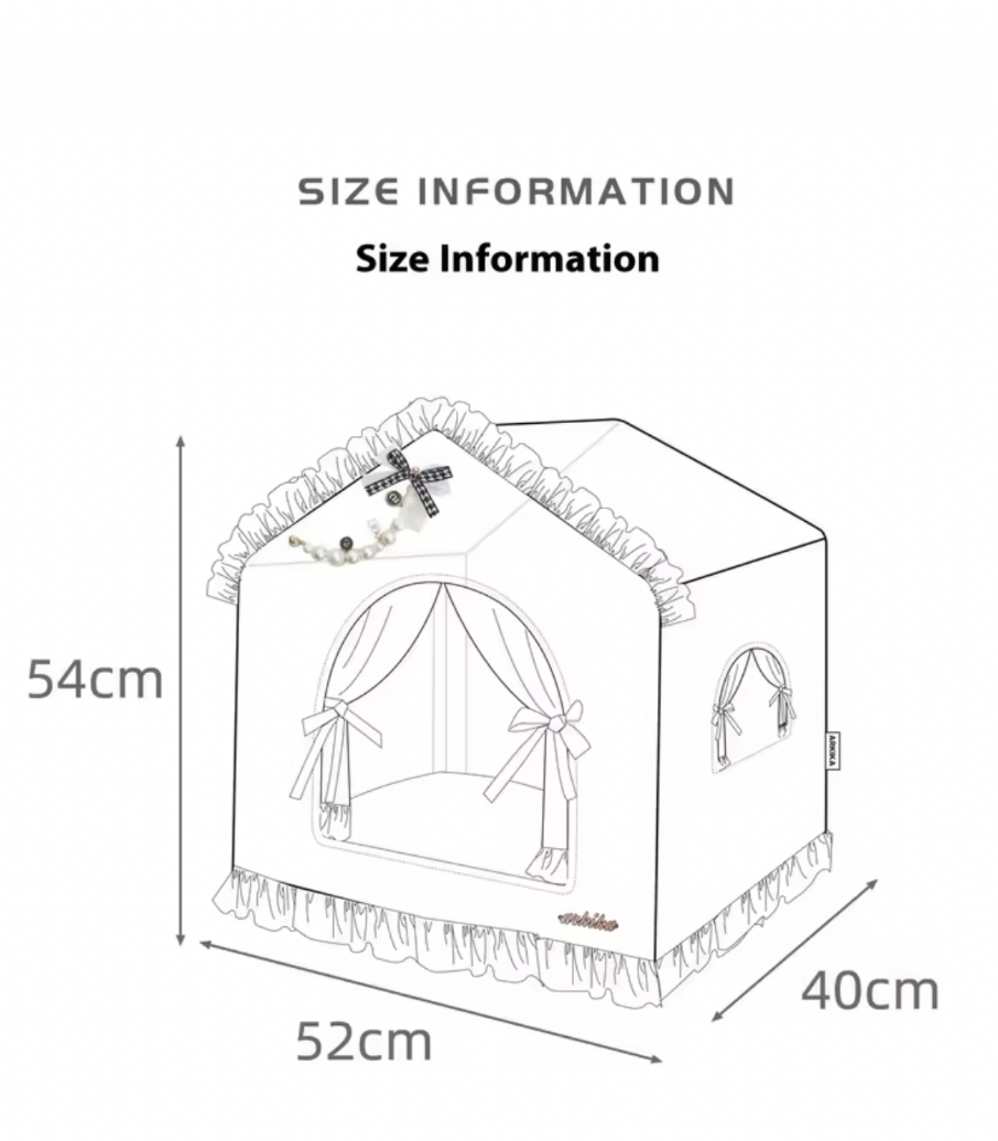 Tweed Boucle Princess Style Semi-Enclosed Dog Bed - White/Cream