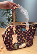 NeverWoof Luxury Bow Pet Carrier Tote Bag - Brown Patterned