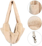 Faux Fur Pet Sling Carrier - Cream