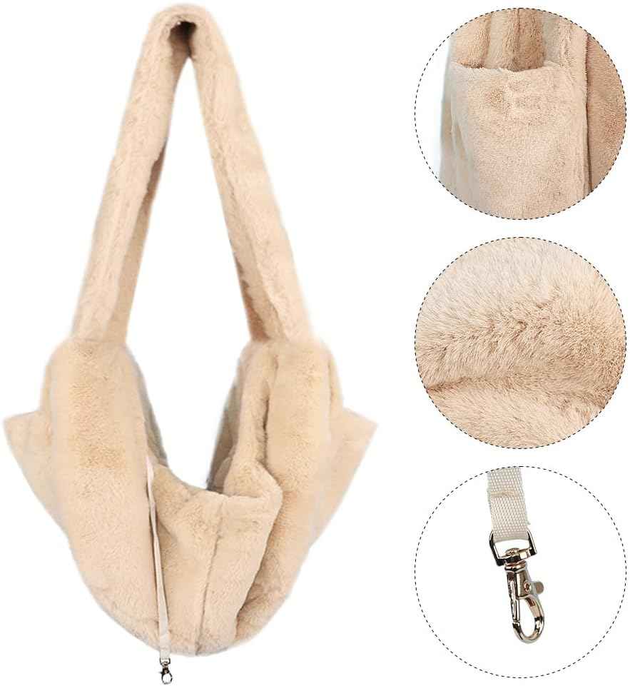 Faux Fur Pet Sling Carrier - Cream