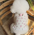 Aurora Rosette Dog Vest with Floral Details - Pink