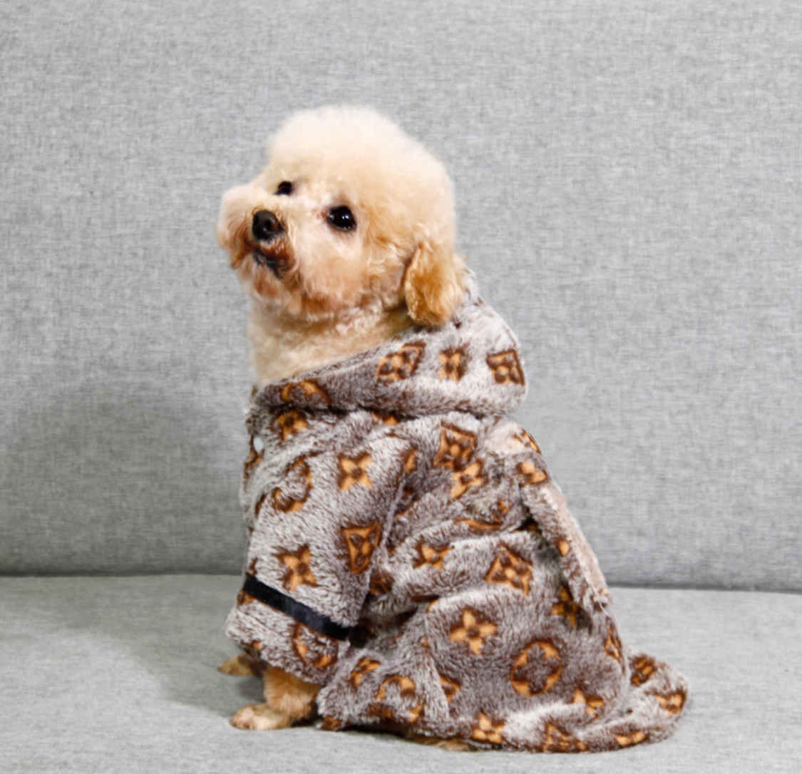 Faux Fur Plush Dog Dressing Gown