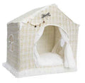 Tweed Boucle Princess Style Semi-Enclosed Dog Bed - White/Cream