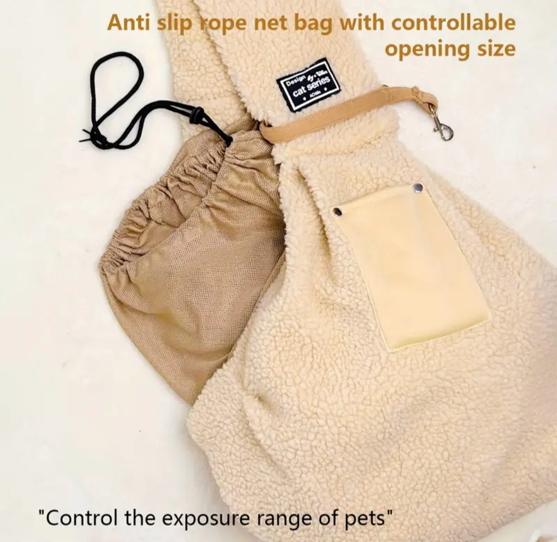 Faux Shearling Dog Sling Carrier