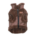 Teddy Fleece Dog Designer Body Warmer Gilet Jacket - Chocolate Brown