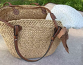 Woven Straw Dog Pet Carrier Tote Bag Brown - Brown