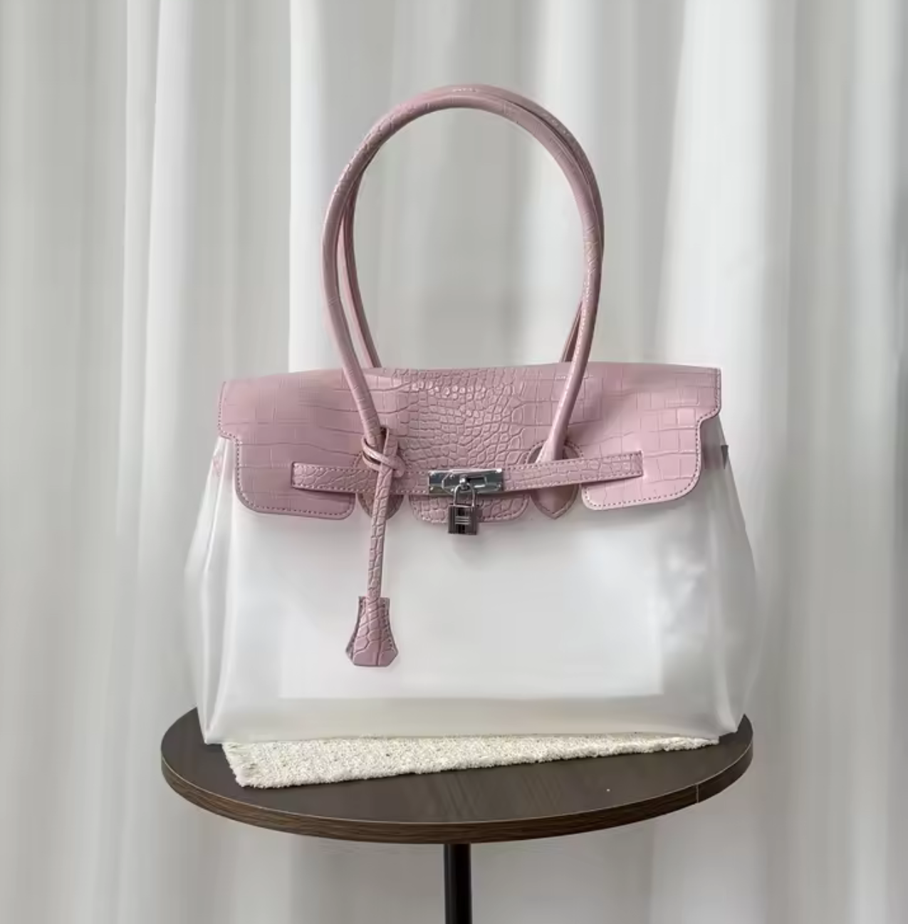 The Jelly Firkin Tote Bag - Crocodile Baby Pink V2