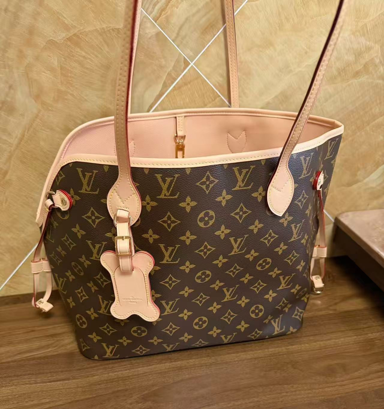 Woof Luxury Bone Pet Carrier Tote Bag - Brown