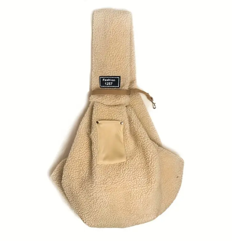 Faux Shearling Dog Sling Carrier