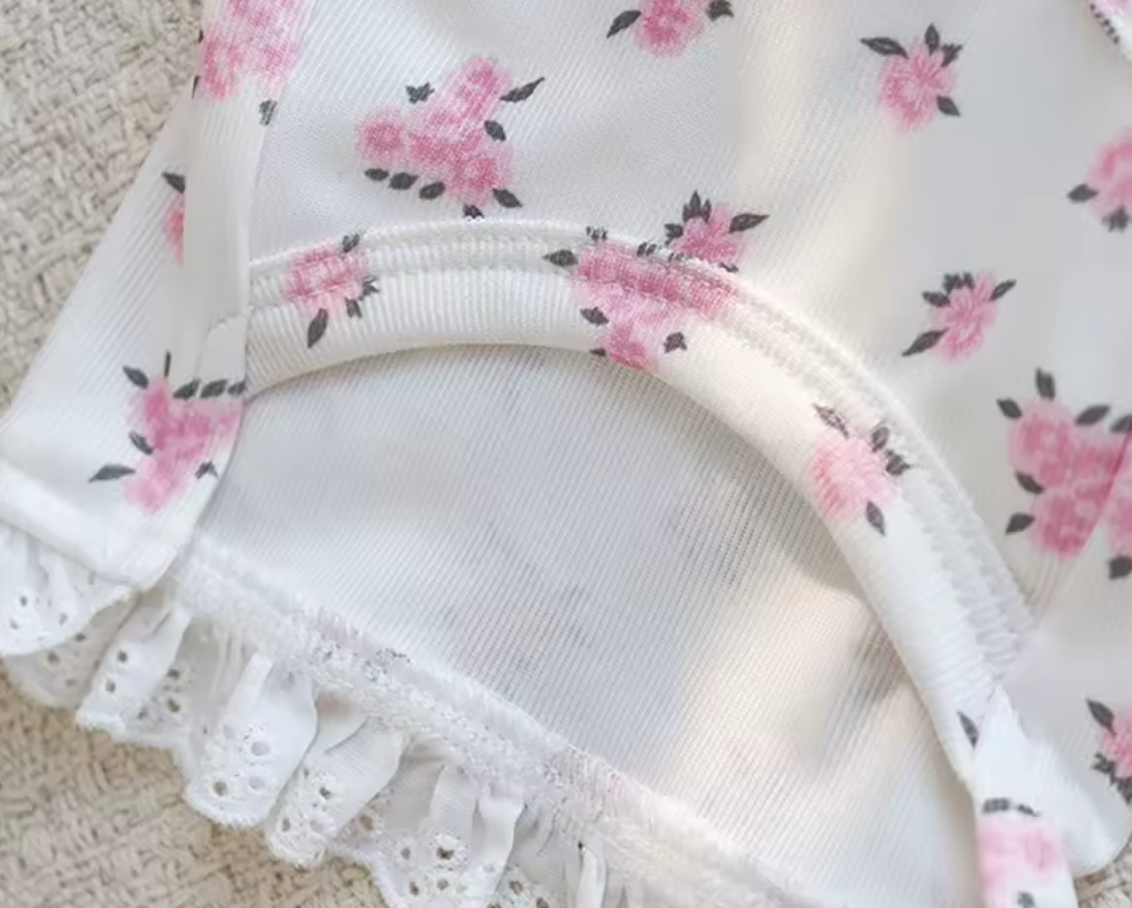 Aurora Rosette Dog Vest with Floral Details - Pink