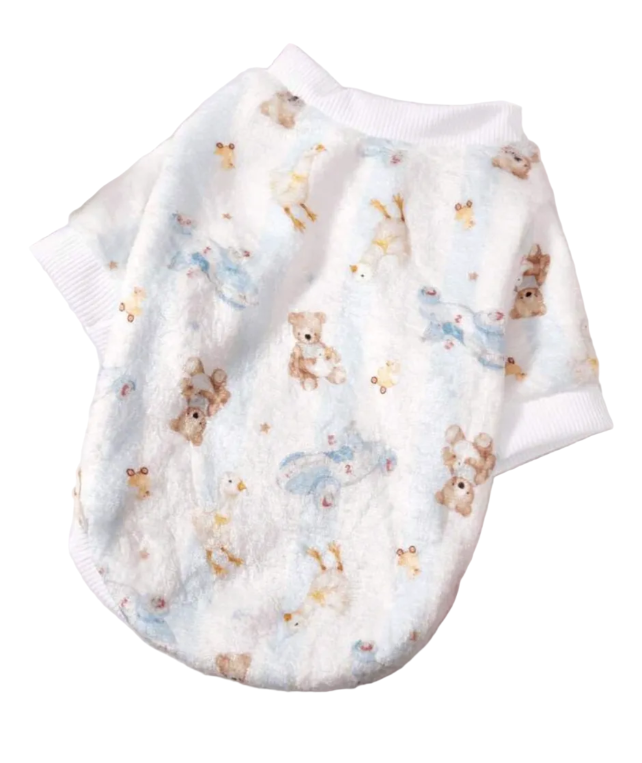 Vintage Traditional Style Dog Jumper - White/Baby Blue