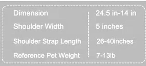 Quilted Pet Dog Puppy Carrier Sling - Black