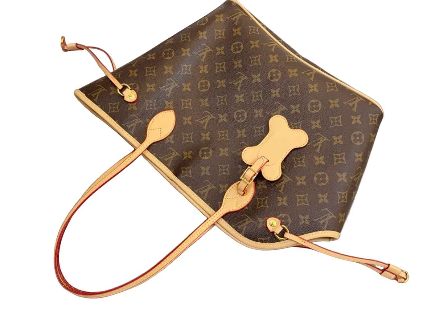 Woof Luxury Bone Pet Carrier Tote Bag - Brown