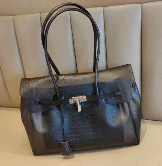 The Jelly Firkin Tote Bag - Crocodile Black