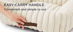 Rabbit Faux Fur Soft Square Dog Bed - Off White