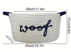 Woof Rope Dog Toy Box - White/Black