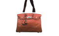 Reusable Grocery Firkin Designer Shopping Bag - Croc Brown