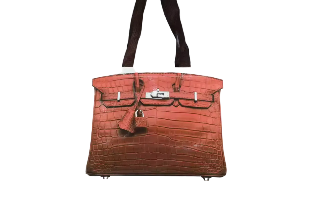 Reusable Grocery Firkin Designer Shopping Bag - Croc Brown
