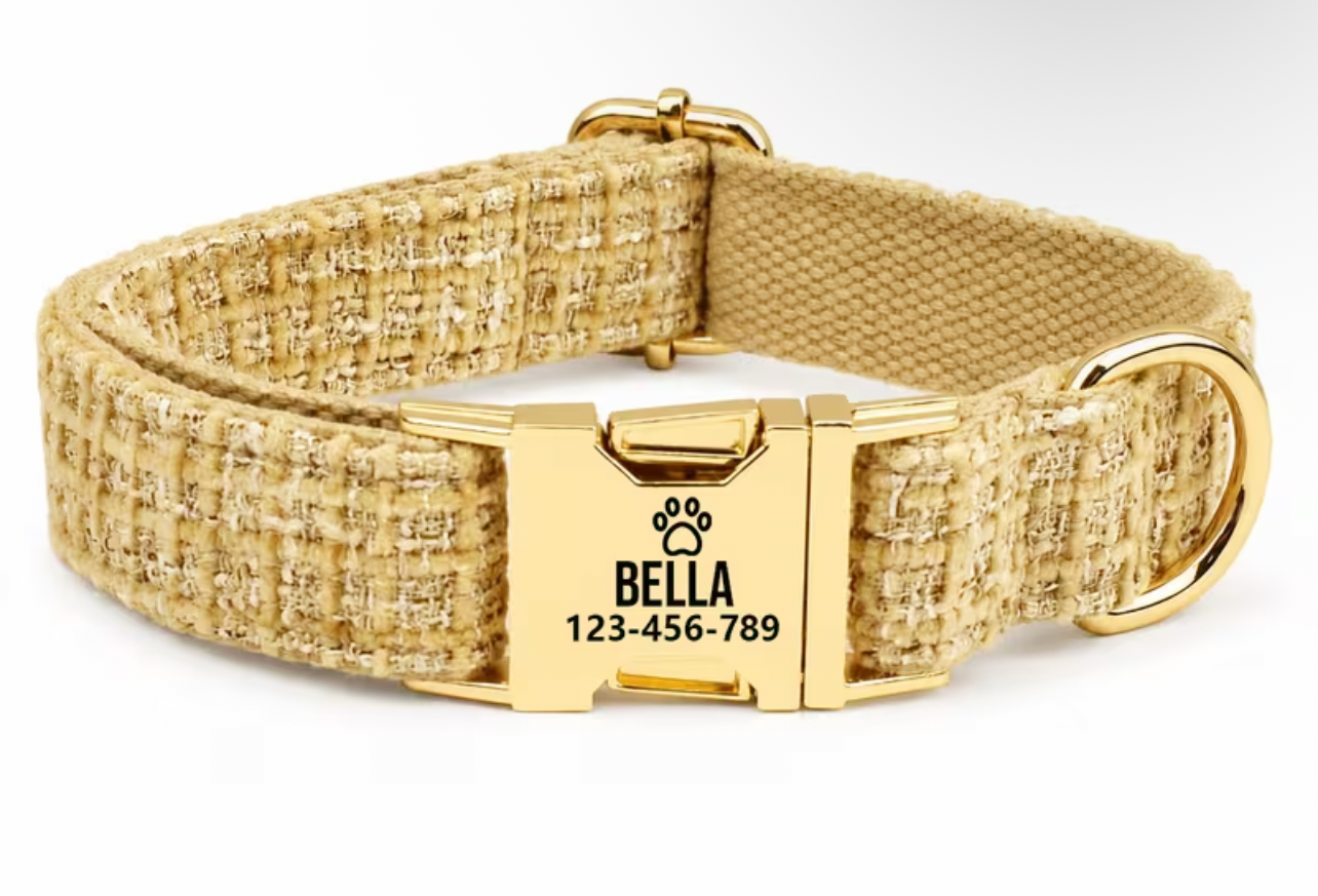 Boucle Textured Dog Collar - Gold