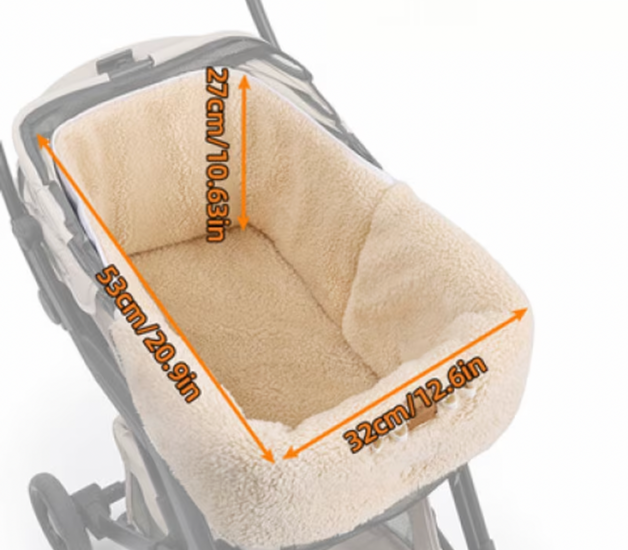Teddy Fleece Faux Wool Dog Pram Cushion - Cream