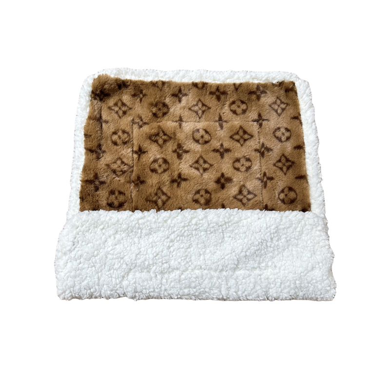 Faux Sherpa Dog Mat - Brown