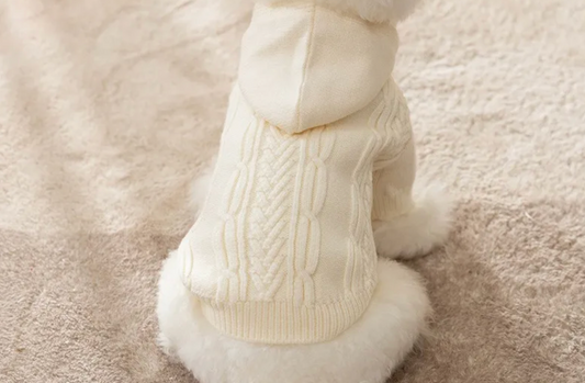 Knitted Dog Jumper - Cream
