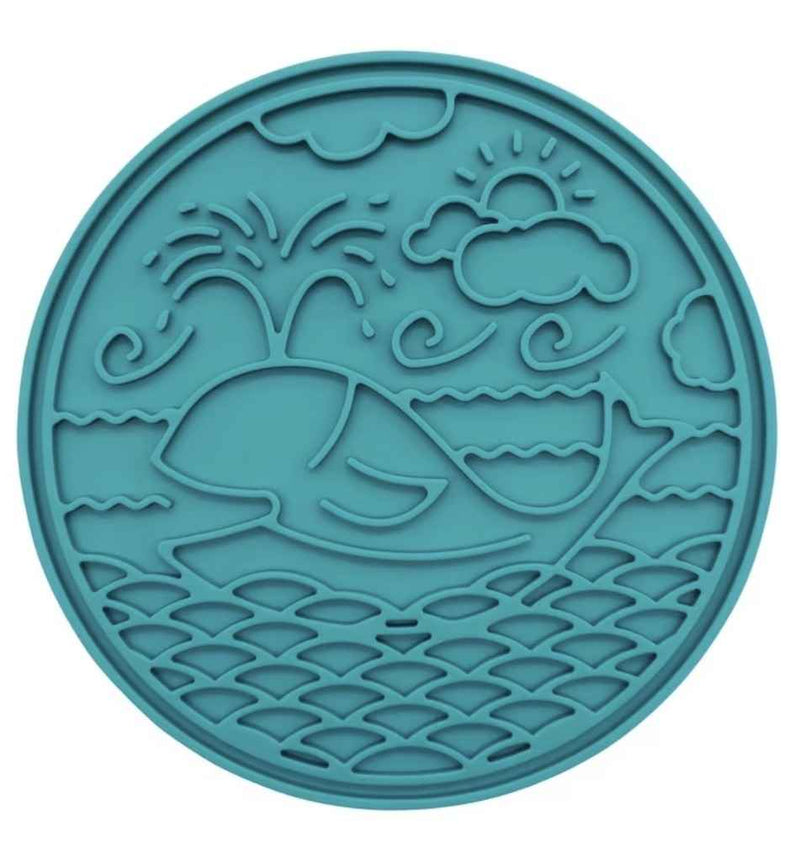 Dolphin Dog Interactive Slow Feeding Mat - Teal
