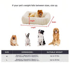 Rabbit Faux Fur Soft Square Dog Bed - Off White