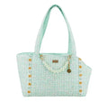 Tweed Boucle Style Pet Dog Carrier - Mint
