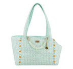 Tweed Boucle Style Pet Dog Carrier - Mint