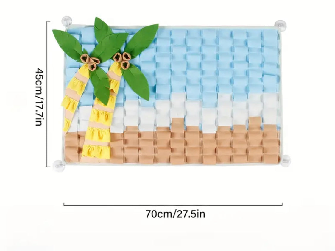 Palm Tree Beach Dog Snuffle Mat Interactive Toy