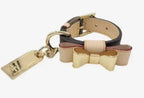 Luxury Bow Dog Collar - Brown