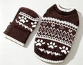 Nordic Style Dog Knit Jumper and Hat - Brown