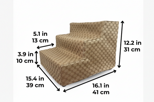 Designer 3 Step Dog Stairs - Beige