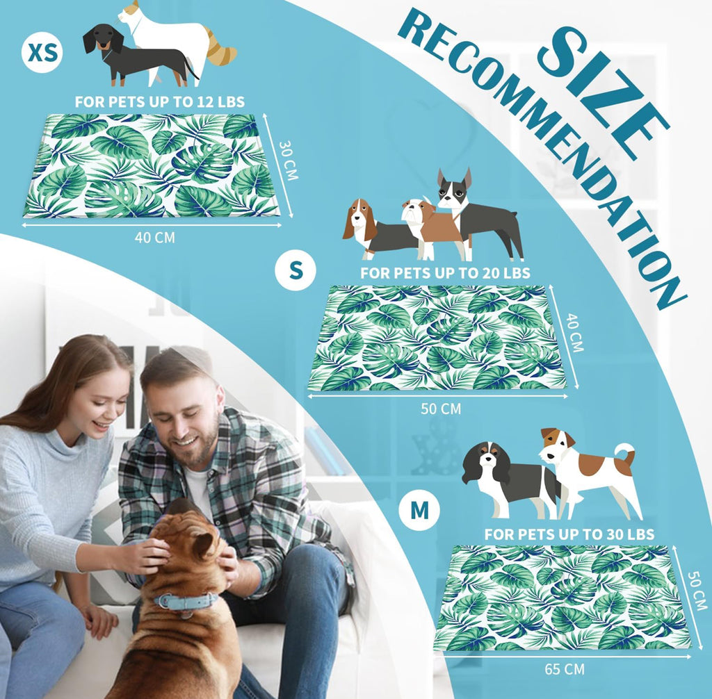 Dog Cooling Mat Leaf Print