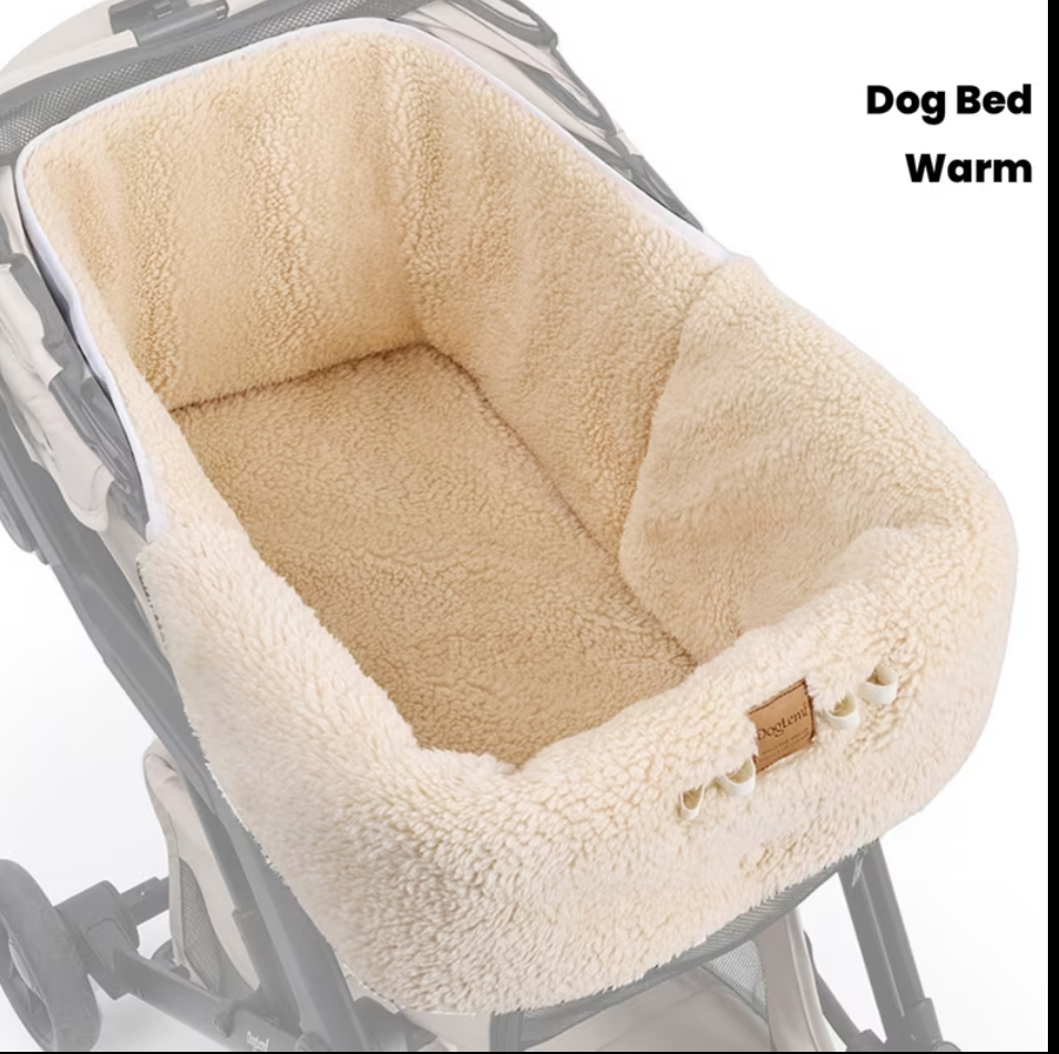 Teddy Fleece Faux Wool Dog Pram Cushion - Cream