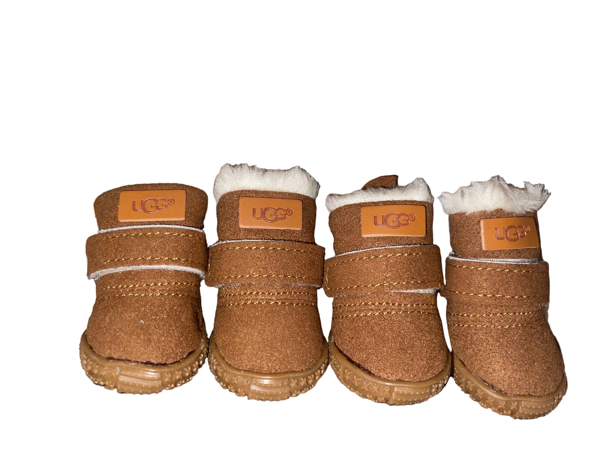 pUGG Faux Sherpa Dog Boots - Beige