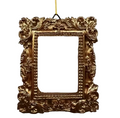 Rocco Baroque Ornate Dog Photo Frame Christmas Tree Ornament - Gold
